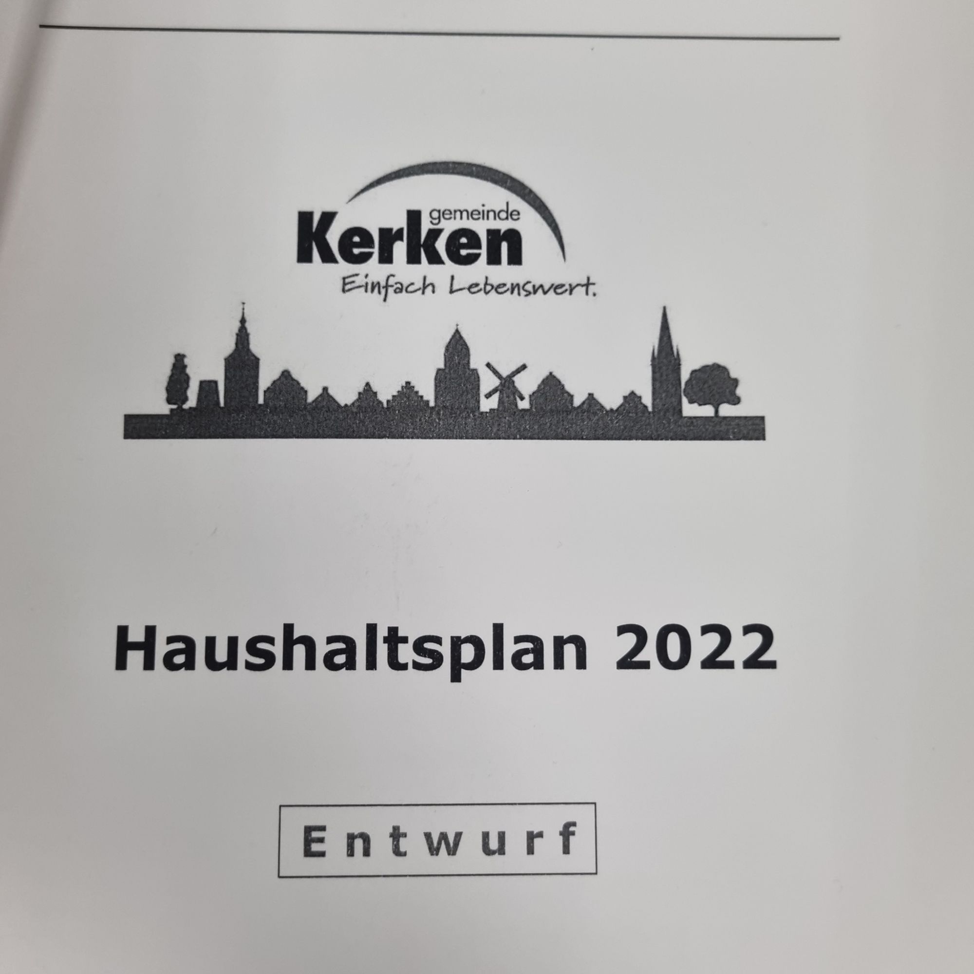 Haushaltsplan Entwurf 2022